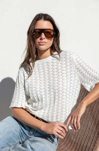 Ivy + Jack Dainty Lace Knit Tee