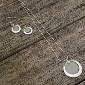 Earrings: Smoky Cats Eye set