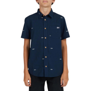 Baby Child Clothing: Bruce S/S Shirt Woven - Navy