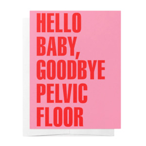 Hello Baby - Pink And Red Baby Shower Greeting Card