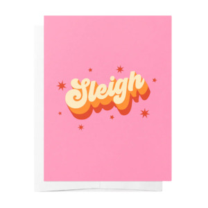 Greeting Cards: Sleigh - Christmas Card Pink