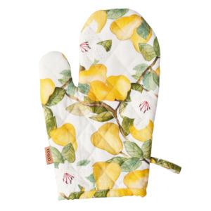 Summer Lily White Oven Mitt