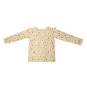 Frill Shoulder Long Sleeve Top - Garden Party