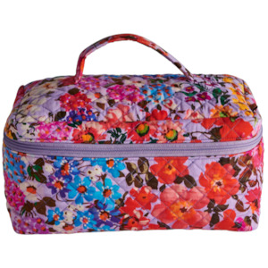 Bath: Forever Floral Lilac Quilted Cotton Toiletry Case