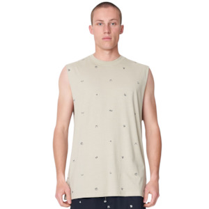 New Things Men: Cheers Hfr Tank - Dune/Navy