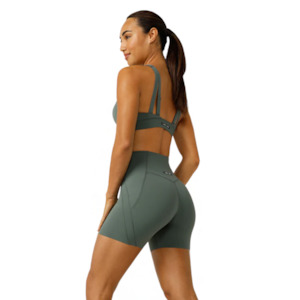 Formation 2-Pocket Recycled 16cm Bike Short - Agave Green