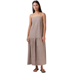 Aw26 Rpm: Lily dress - Taupe stripe