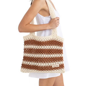 Jewellery Accessories: Cove Stripe Crochet Tote Bag