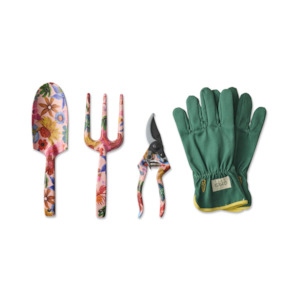 For Him: Wild Flowers In Bloom Garden Tools and Gloves Set One Size