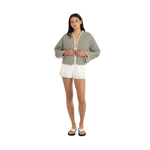 Antibes Plaid Quilted Jacket Olive