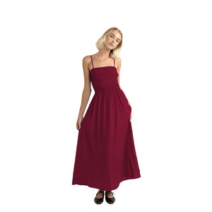 Classic Shirred Midi Dress