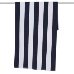 Beach Outdoors: Stripe Beach Towel - Navy/White