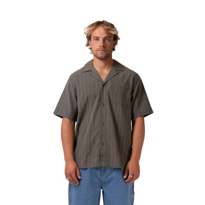 Menswear: Silk Baller Shirt - Taupe