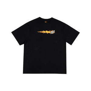 Menswear: Flaming Dice Dot Flash Tee, Short Sleeve Box Fit Tee - Black