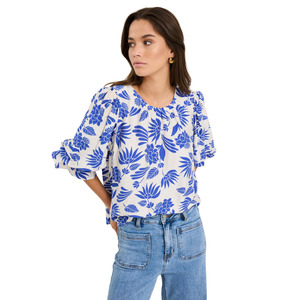 New In Fashion: Justify Blue Lotus SS Blouson Sleeve Top