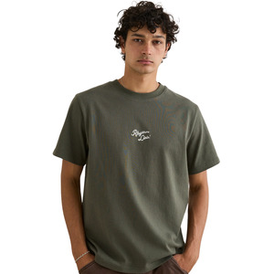 Menswear: Heavy Vintage Embroidered SS T-Shirt - Silver Pine
