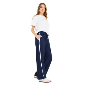 Womens Fashion: Townie Blue Side Stripe Elastic Waist Pants