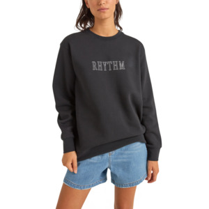 Rhythm: Flagship Boyfriend Fleece Crew - Black