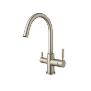 Tapware: Integrated Tap Gooseneck - Brushed Nickle