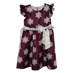 Girl's Snowflake Pattern Gown Dress with Bowknot - IPAMO