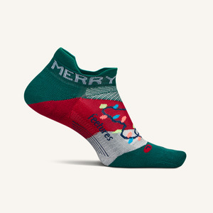 Socks: Feetures Elite Light Cushion Tab Limited Edition - Merry & Bright