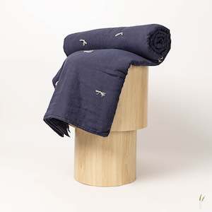 Frontpage: Indigo Blue Hand Tucked Linen Quilt