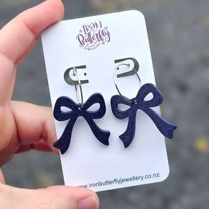 Bow Hoops - Navy
