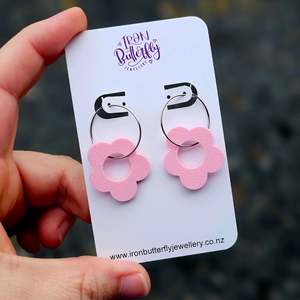 Floral: Flower Hoops - Pink