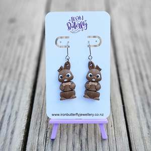 Holiday: Chocolate Rabbit Earrings