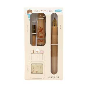 Fountain Pens: Sailor Profit Junior +10 Mizutama Fountain Pen Set - Limited Edition - Medium Fine Nib - Pastel Orange