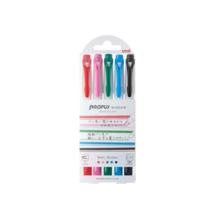 Highlighters: Uni Propus Window Double-Sided Highlighter - 5 Basic Color Set
