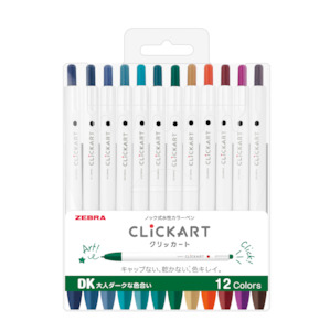 Markers: Zebra Click Art Marker - 12 Dark Color Set