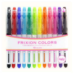 Bullet Tip Pens: Pilot FriXion Felt Tip Marker - 12 Color Set - Erasable
