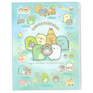 San-X Clear Holder (6 Pockets + 1 Zipper Pocket) - Sumikko Gurashi & Jewelry - A4