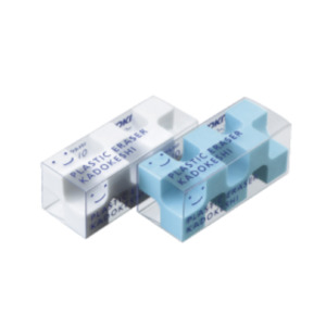 Erasers: Kokuyo 28-Corner Eraser - Small Size - Pack of 2 - Blue/White