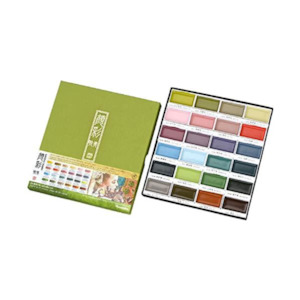 Kuretake Gansai Tambi Watercolor Palette - 24 Color Set - Art Nouveau