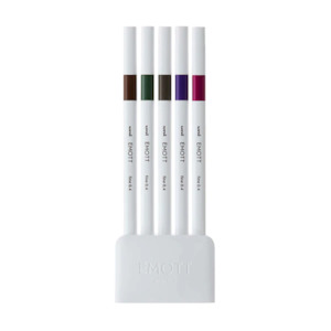 Uni EMOTT Bleeding Resistant Fineliner - 0.4 mm - 5 Color Set No.3 Vintage