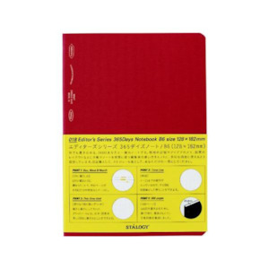 Stalogy Editor's Series 365 Days Notebook - 184 Sheets - Grid - B6 - Red