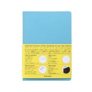 Stalogy Editor's Series 1/2 Year Notebook - 96 Sheets - Grid - A5 - Blue