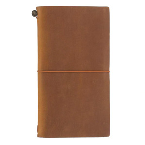 Blank Notebooks: Traveler's Company Traveler's Notebook Starter Kit - Camel Leather - Regular Size - Blank