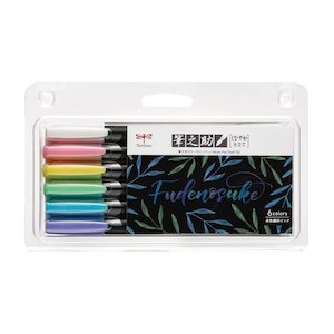 Pens Pencils Art Supplies: Tombow Fudenosuke Brush Pen - Soft Tip - 6 Pastel Color Set