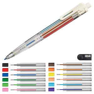 Pens Pencils Art Supplies: Pentel "Art Multi 8" Color Pencil Set - 8 Color in 1 - with 12 Color refills and Sharpener