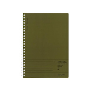 Kokuyo Soft Ring Notebooks: Kokuyo Soft Ring Biz Edge Title Notebook - Olive Green - 50 sheets - A5 - 6mm Lined