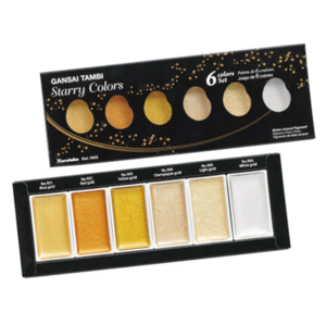 Kuretake Gansai Tambi Watercolor Set - Starry Colors - 6 Color Set