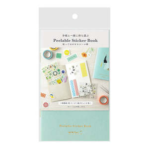 Midori Peelable Sticker Book with Pocket - Sticker Release Paper - Mint Blue