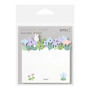 Other Stationery: Midori Die-Cut Sticky Notes - Flower and Rabbit Pattern