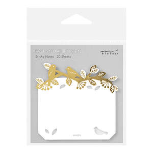Midori Die-Cut Sticky Notes - Foil and Bird Pattern