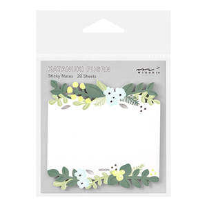 Other Stationery: Midori Die-Cut Sticky Notes - Leaf Pattern