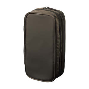 Other Stationery: Lihit Lab XCOA Spread Double Pen Case - with Protective Cushion Loops - Ash Brown