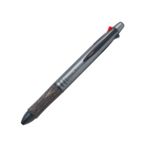 Multi Pens: Pilot 4+1 WOOD (Acroball Smooth 0.7 Ballpoint +0.5 Mechanical) Wooden Grip Multi Pen - Grey